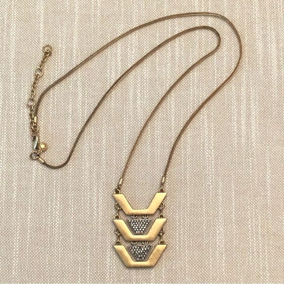 J.Crew | Art Deco Pendant Necklace | 32” Adjustable - Picture 1 of 3